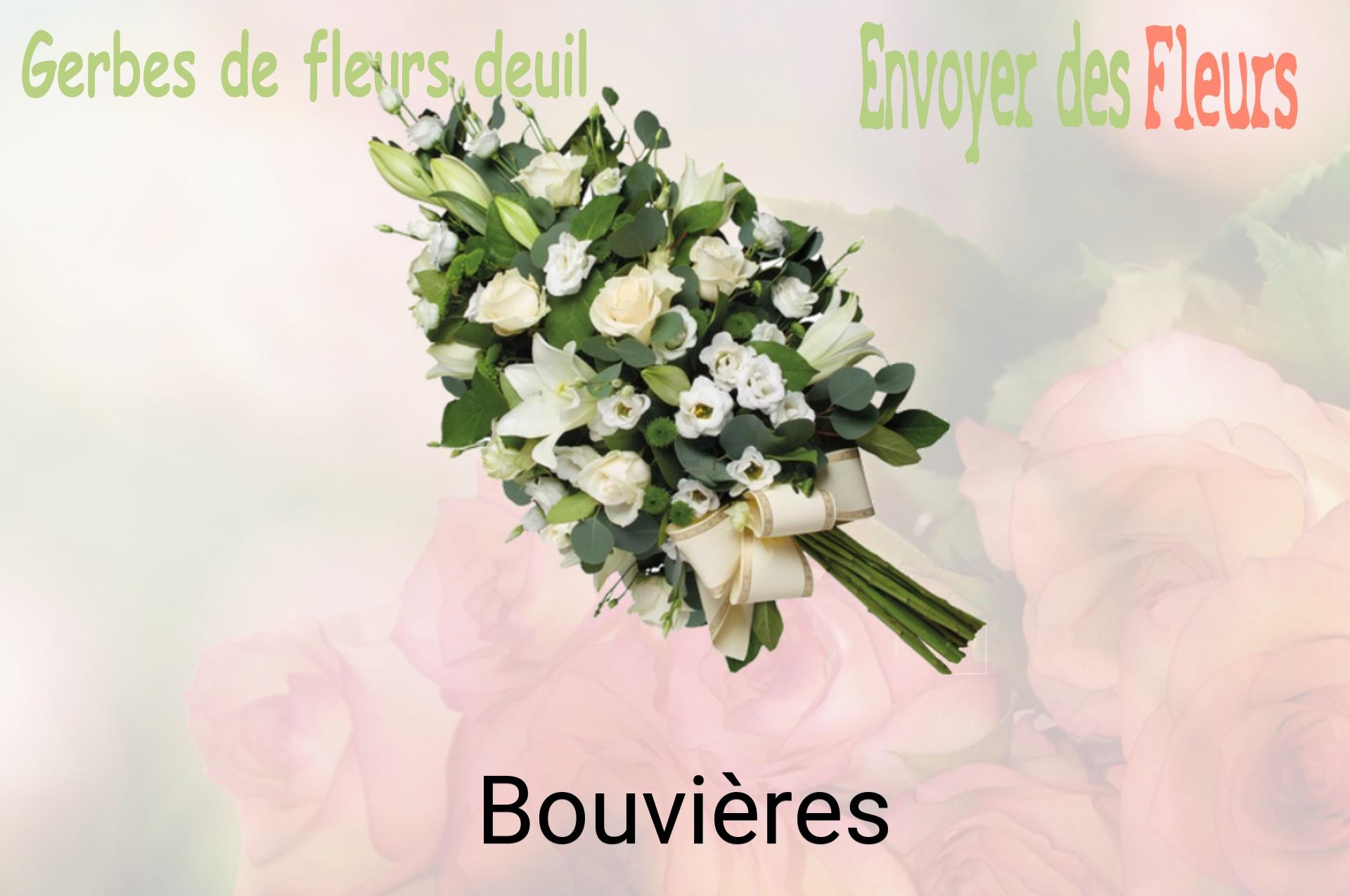 Gerbe de fleurs de deuil livrée à Bouvières